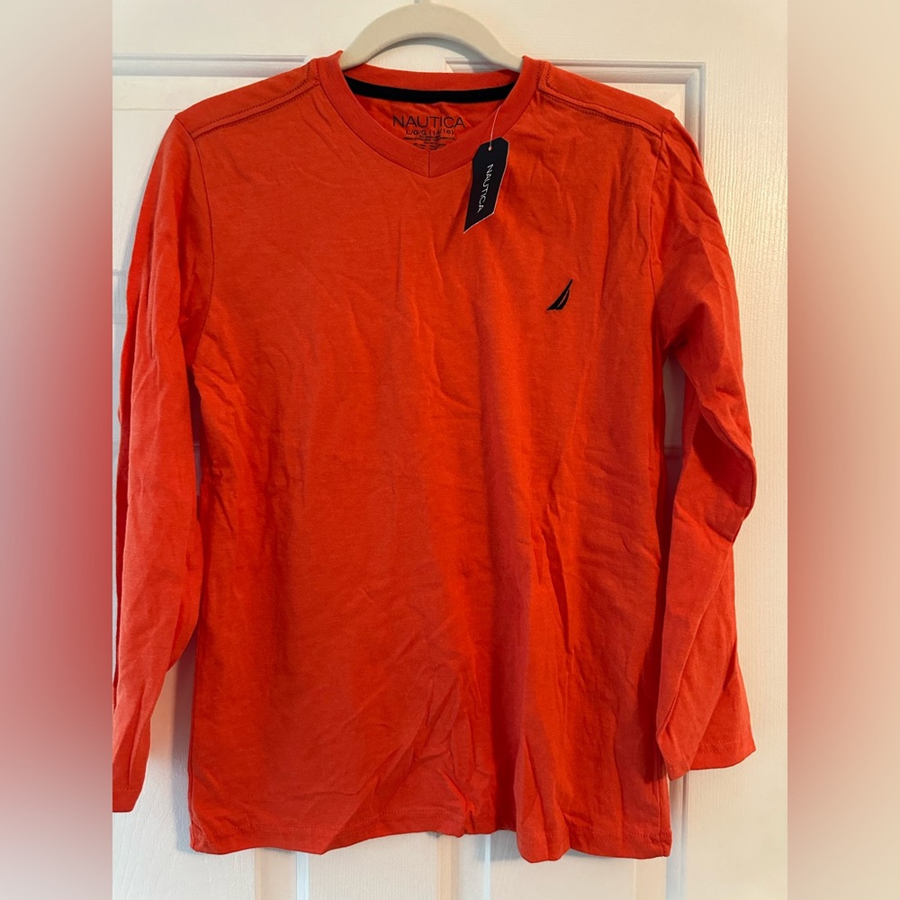 Nautica Boy’s Bright Orange Long Sleeve Tee